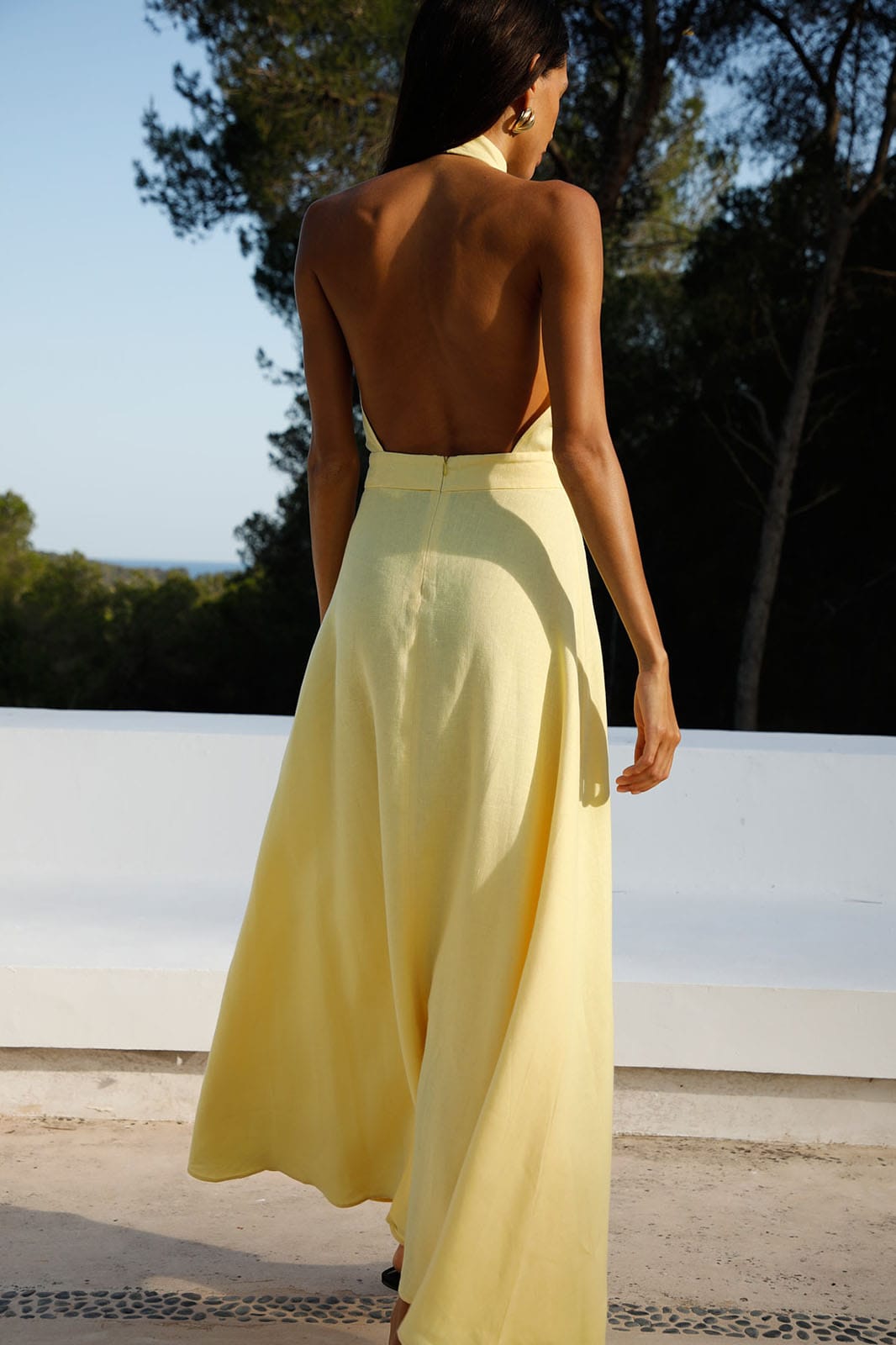 arkitaip Maxi Dresses The Isi Halterneck Dress in yellow