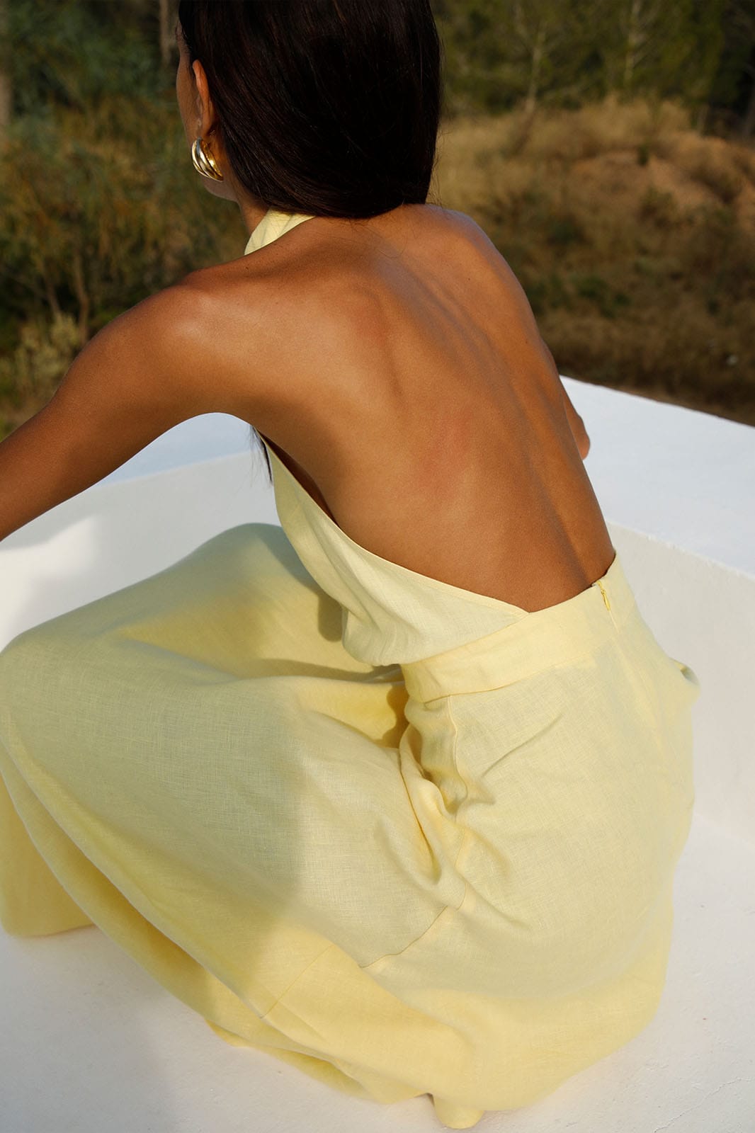 arkitaip Maxi Dresses The Isi Halterneck Dress in yellow