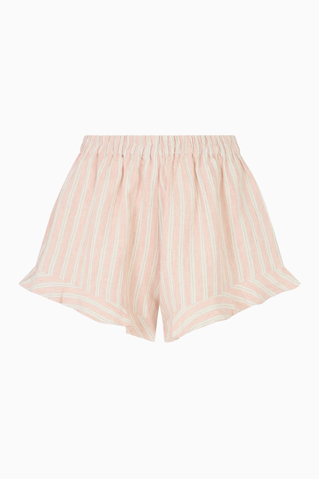 arkitaip Shorts The Paula Ruffled Shorts in striped rosé