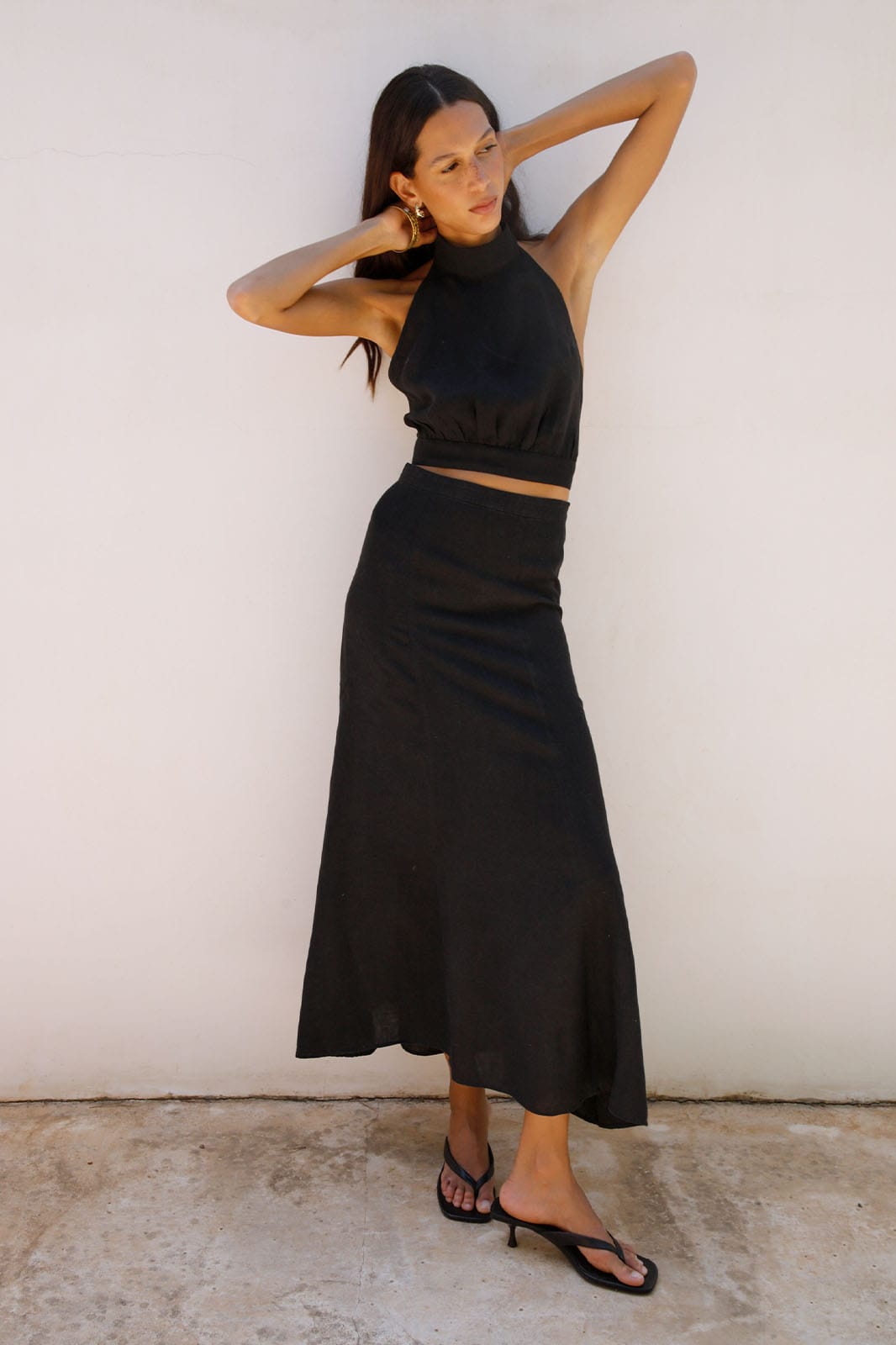 arkitaip Skirts The Arabella Bias-Cut Maxi Skirt in black