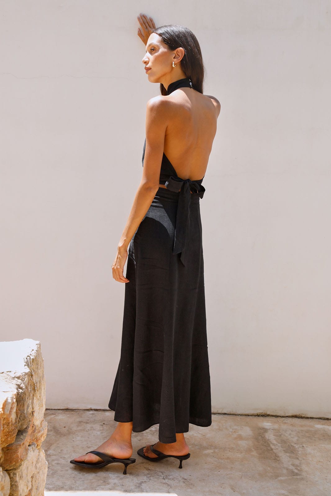 arkitaip Tops The Ronja Halterneck Top in black