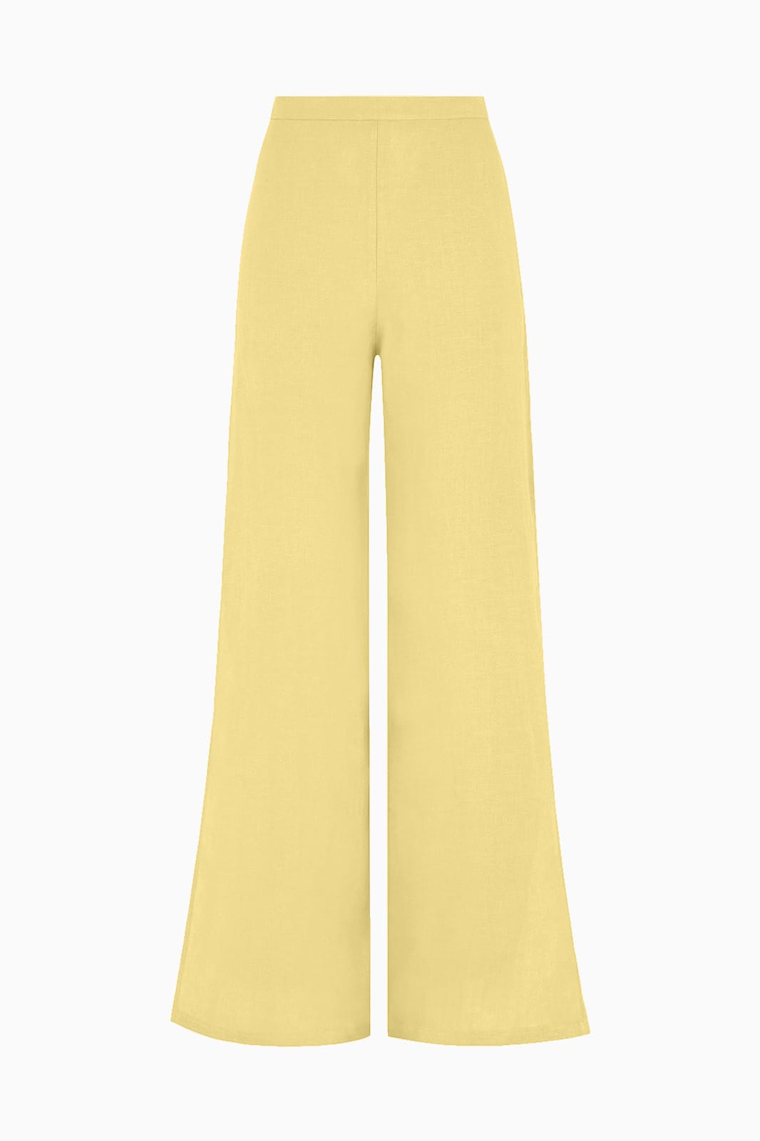 arkitaip Trousers The Lena Wide-Leg Trousers With Slit in yellow
