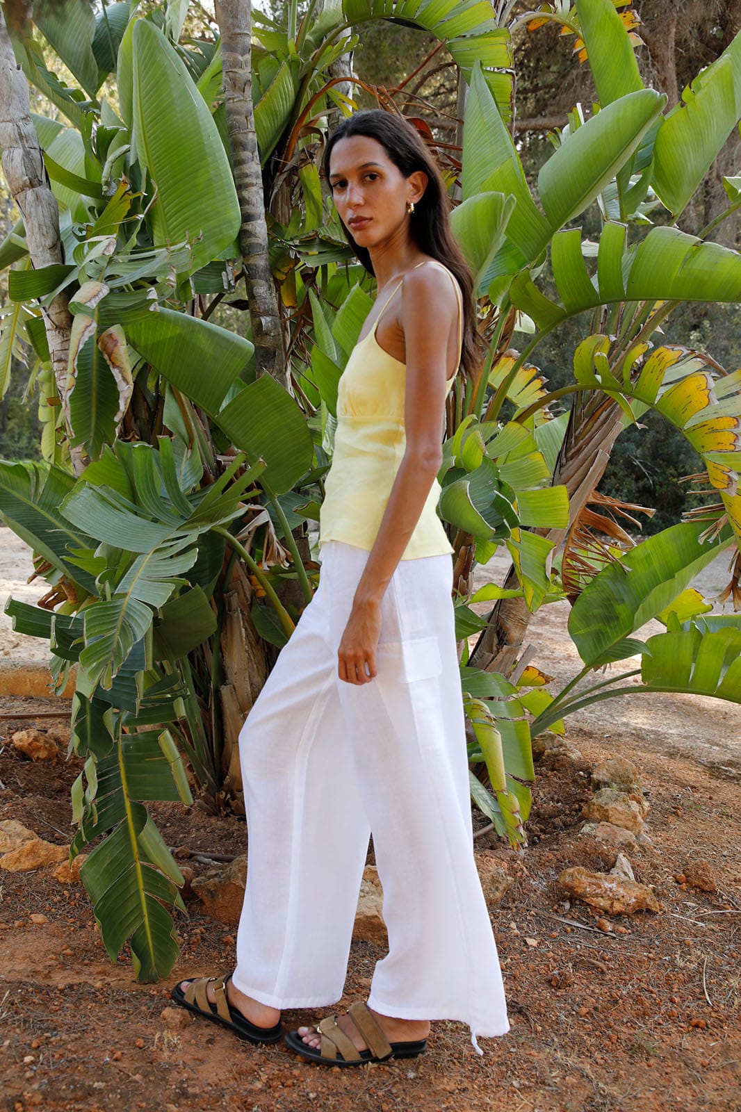arkitaip Trousers The Remi Cargo Drawstring Trousers in white