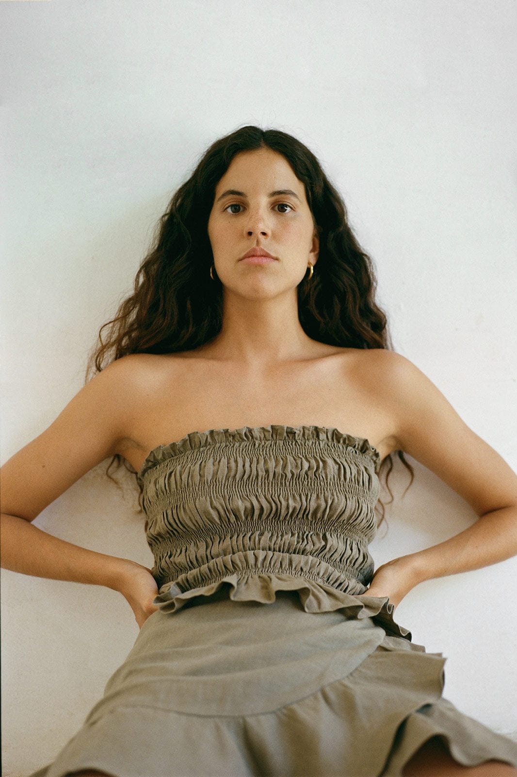 arkitaip OS / taupe The Milou Smocked Tube Top in taupe
