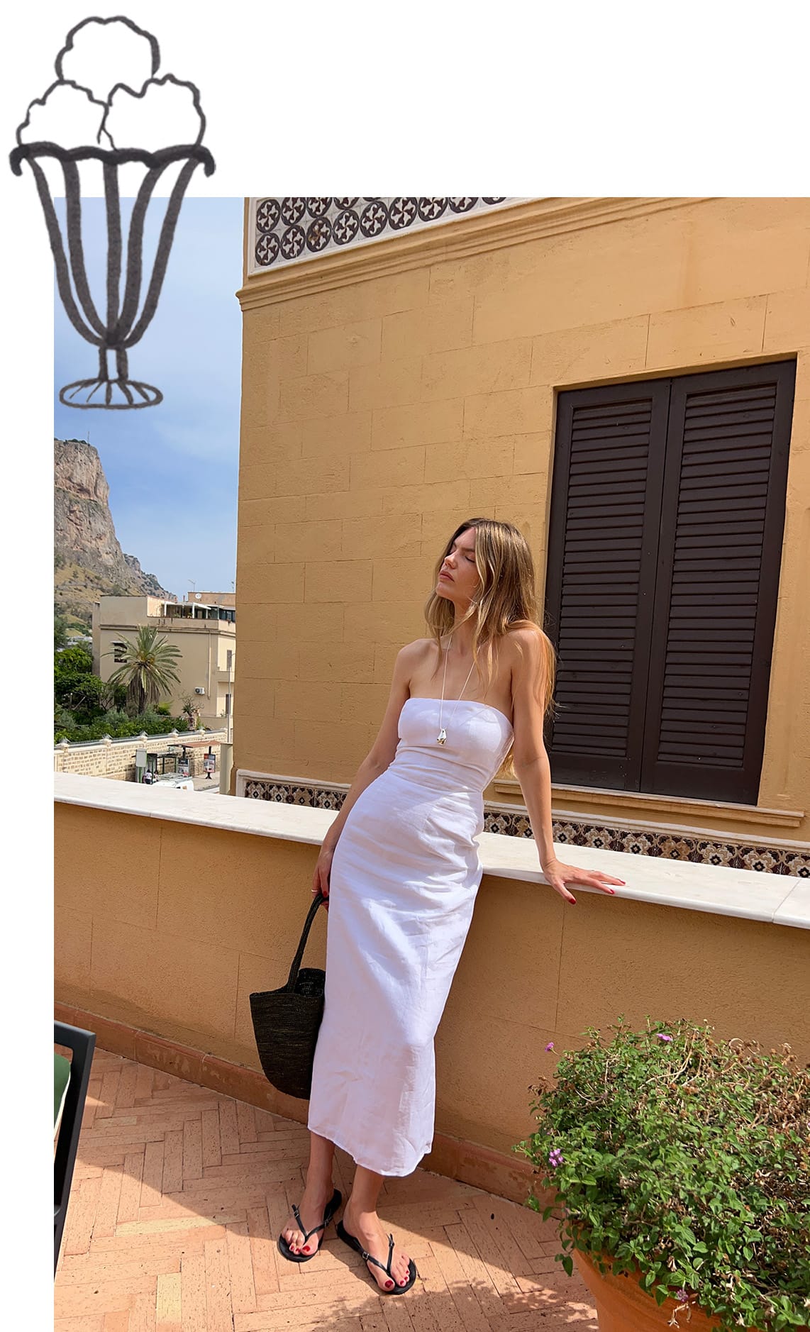 The Frances Dress in white