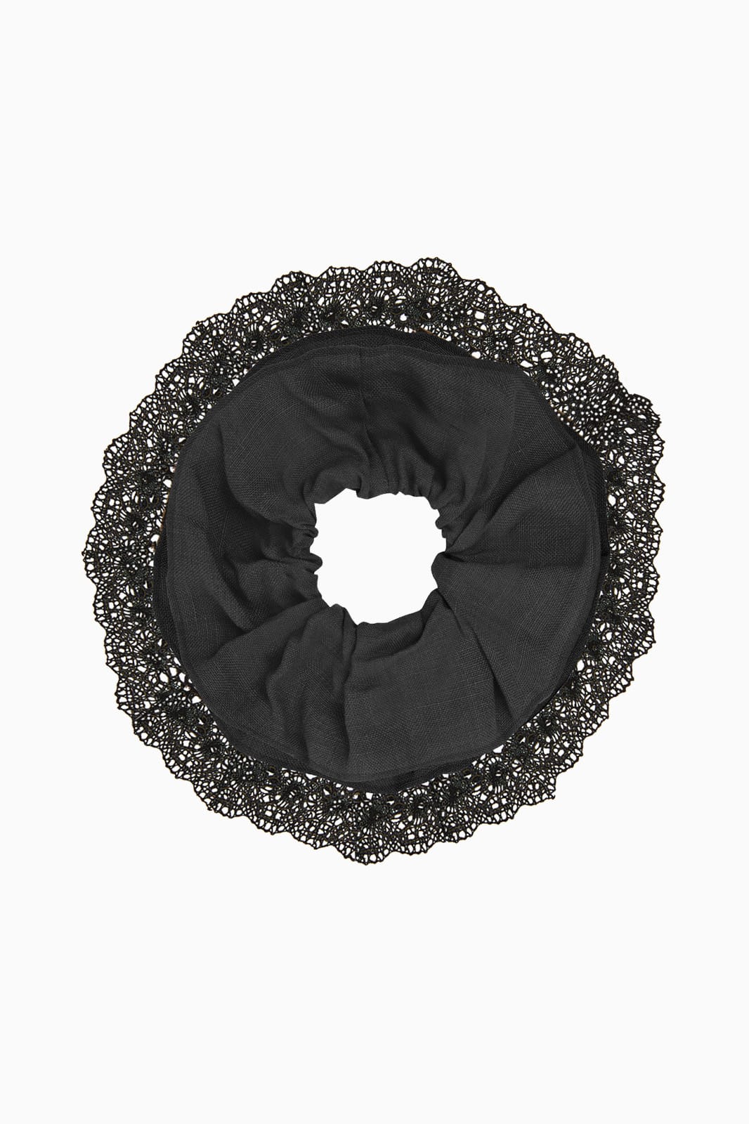 arkitaip Accessories Zero-Waste Maxi Wool Scrunchie black with lace