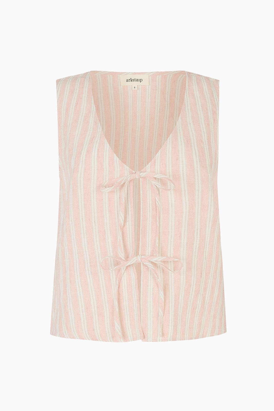 arkitaip Blouses The Camilla Sleeveless Tie Top in striped rosé