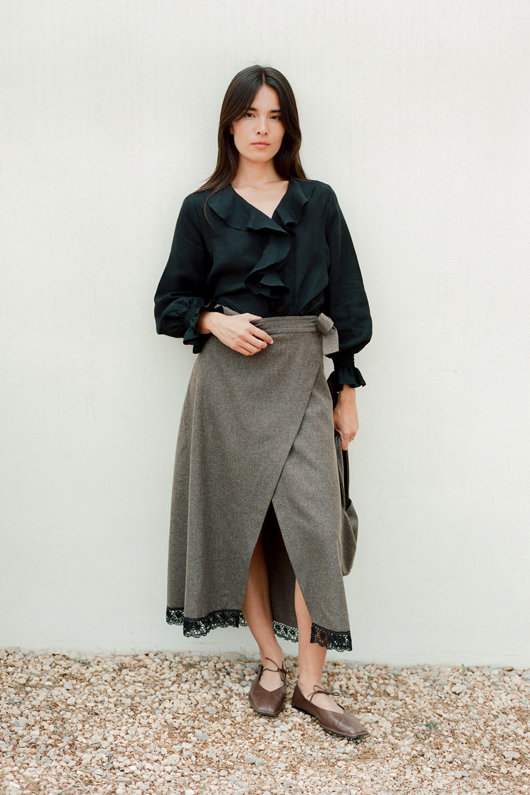 arkitaip Blouses The Ophelia Ruffled Shirt in black