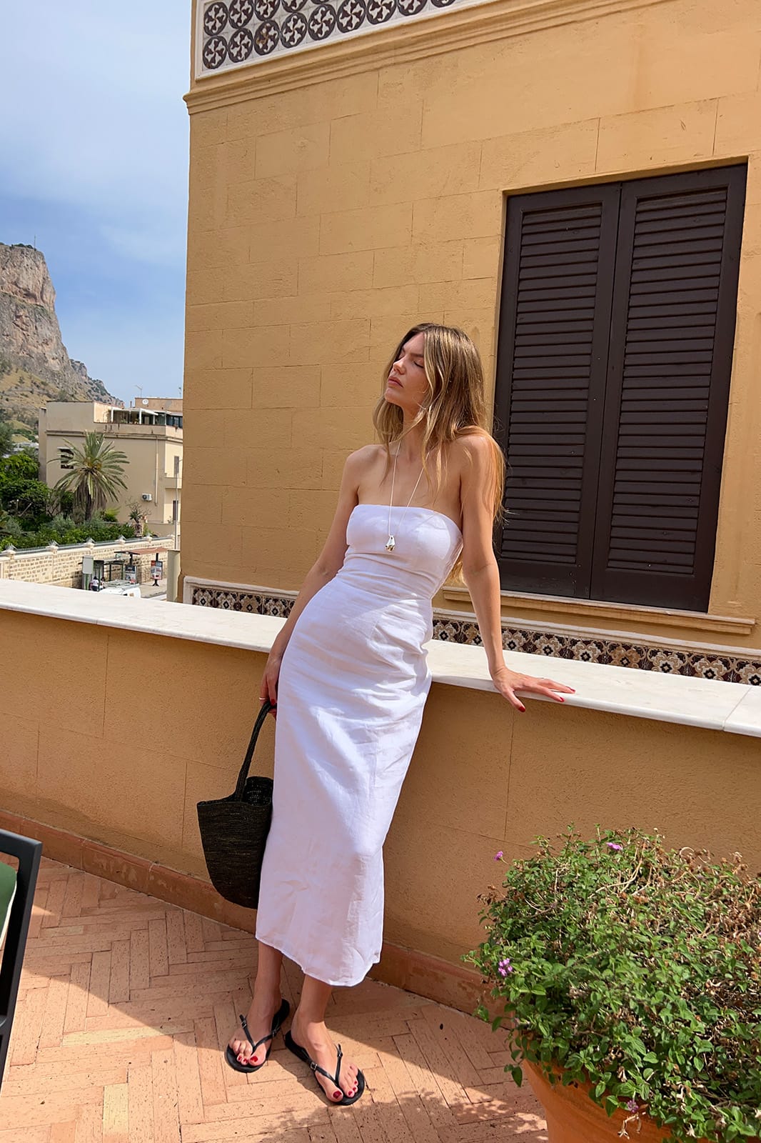 arkitaip Maxi Dresses The Frances Bandeau Dress in white