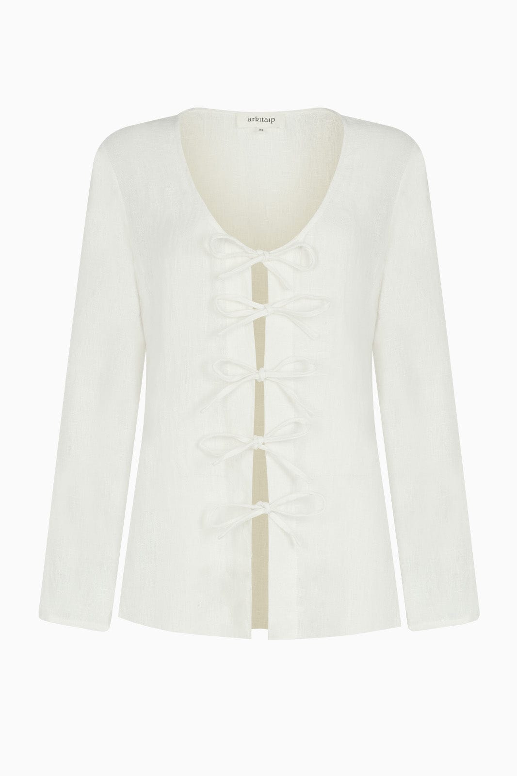 arkitaip Maxi Dresses The Isa Long-Sleeved Kaftan Top in off-white