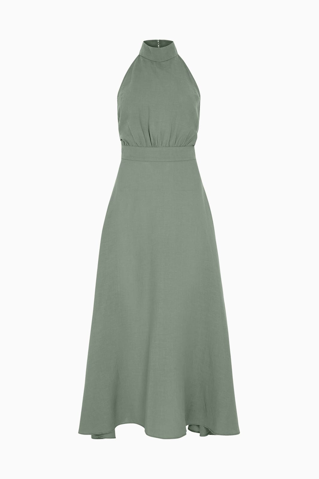 arkitaip Maxi Dresses The Isi Halterneck Dress in Olive Green