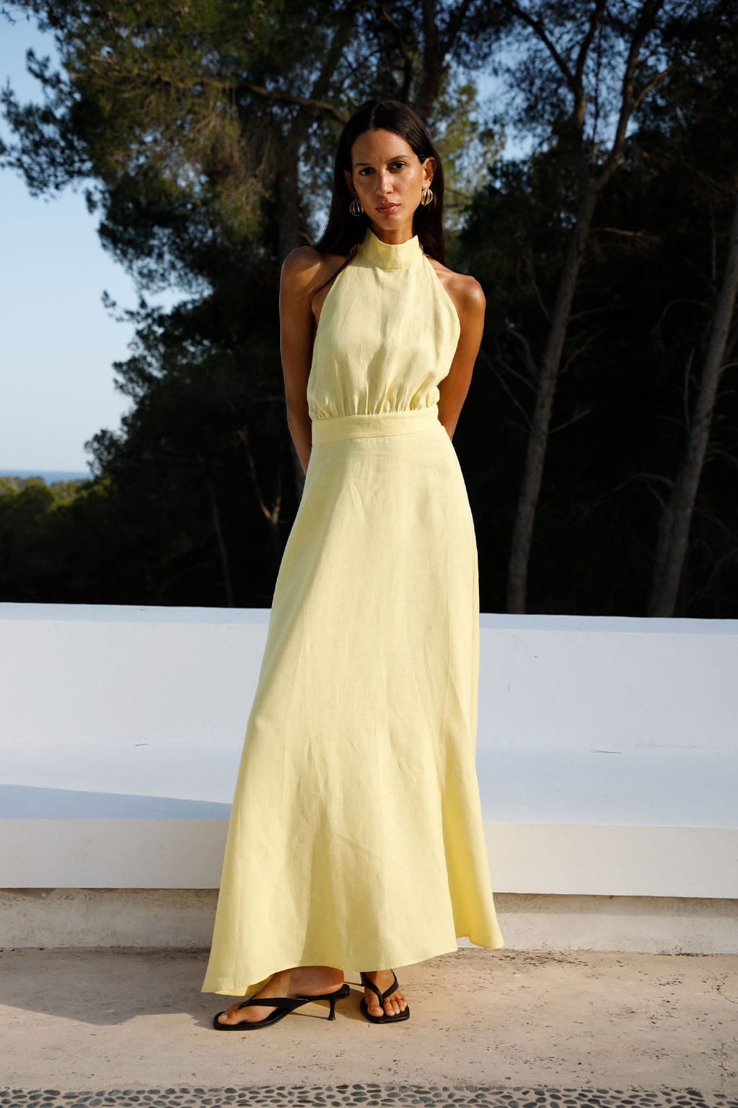 arkitaip Maxi Dresses The Isi Halterneck Dress in yellow