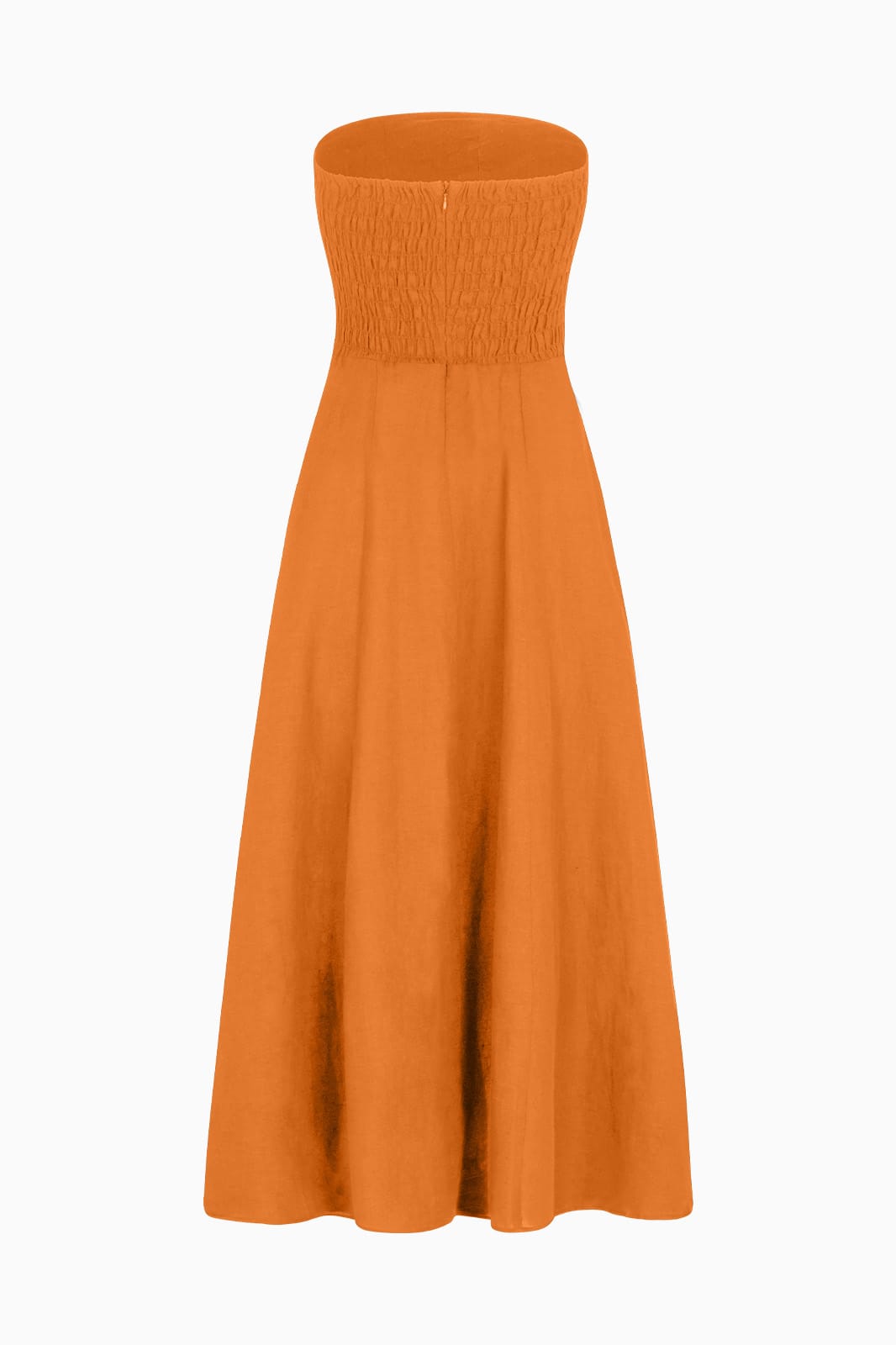 arkitaip Mini Dresses The Chiara Maxi Bandeau Dress in mango sorbet