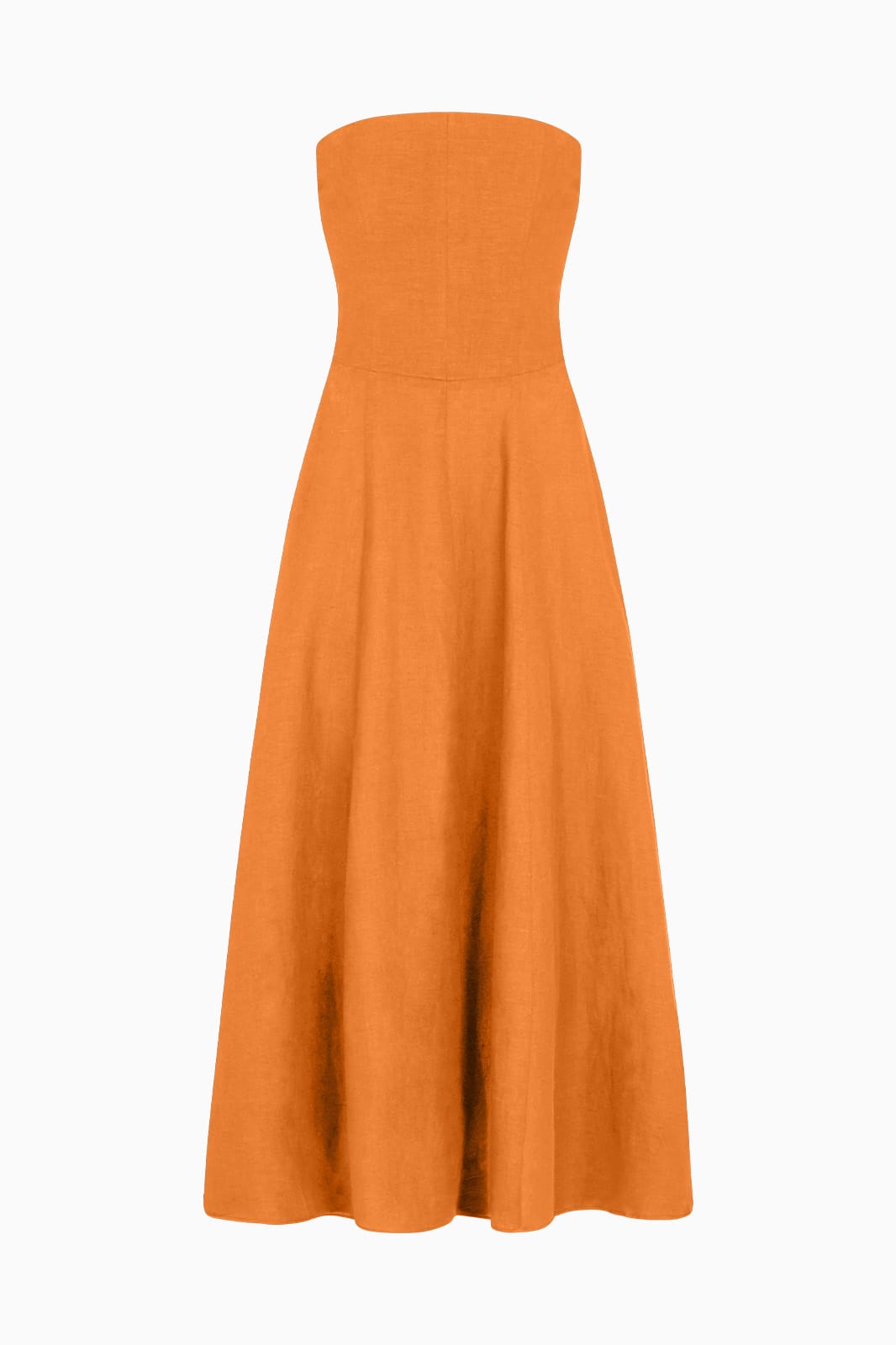 arkitaip Mini Dresses The Chiara Maxi Bandeau Dress in mango sorbet