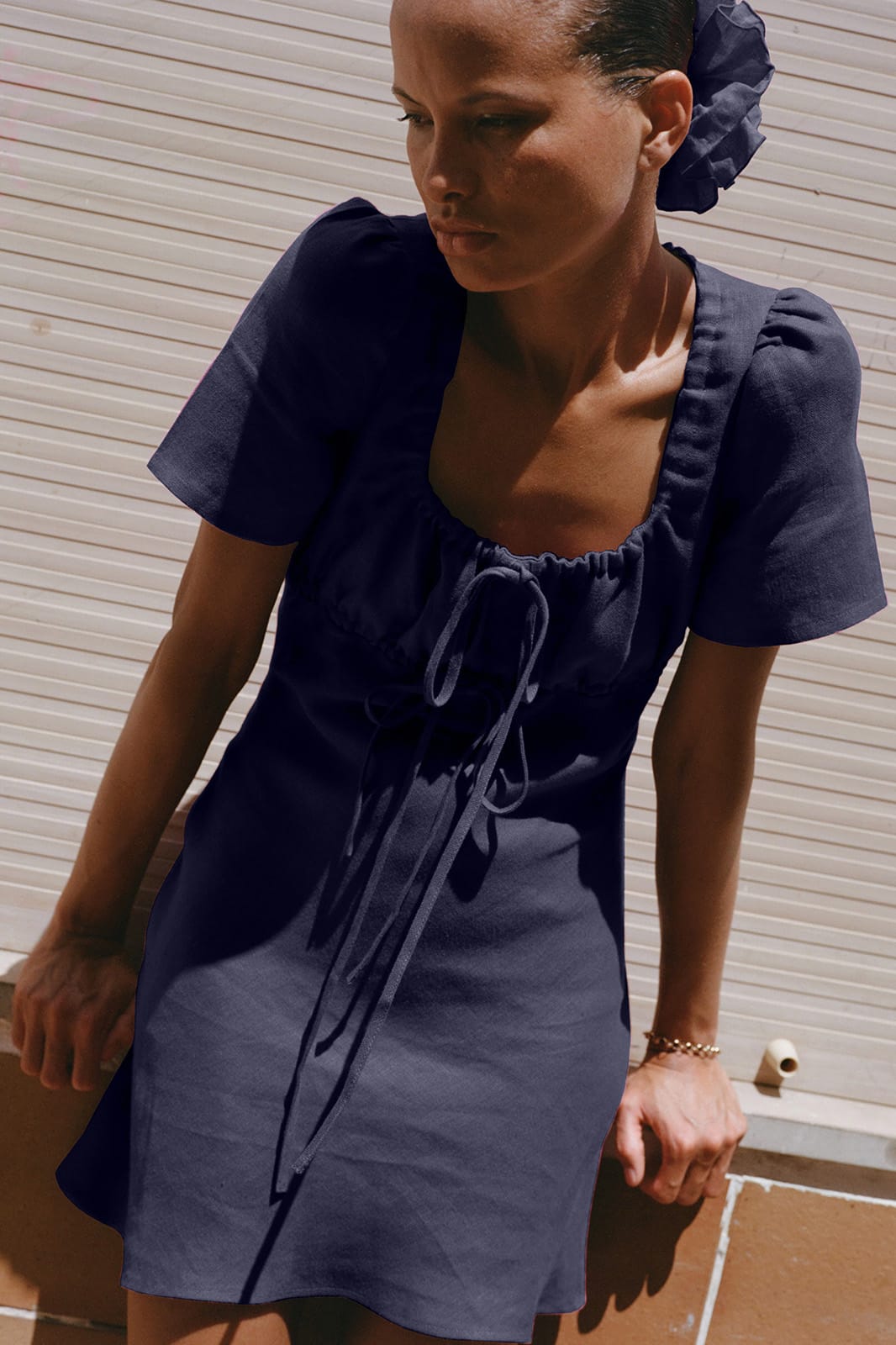 arkitaip Mini Dresses The Clementine Mini Dress in navy blue