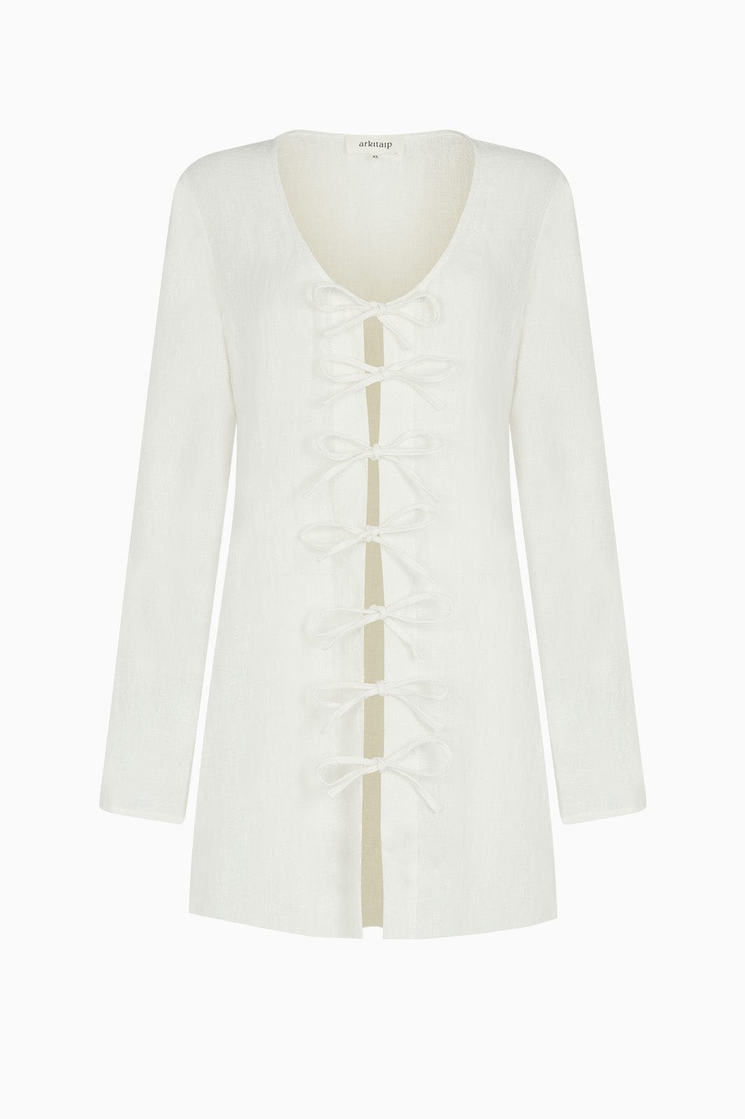 arkitaip Mini Dresses The Michi Mini Kaftan in off-white