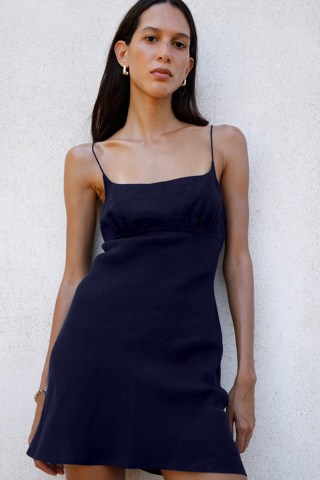 arkitaip Mini Dresses The Nicola Mini Slip Dress in navy blue