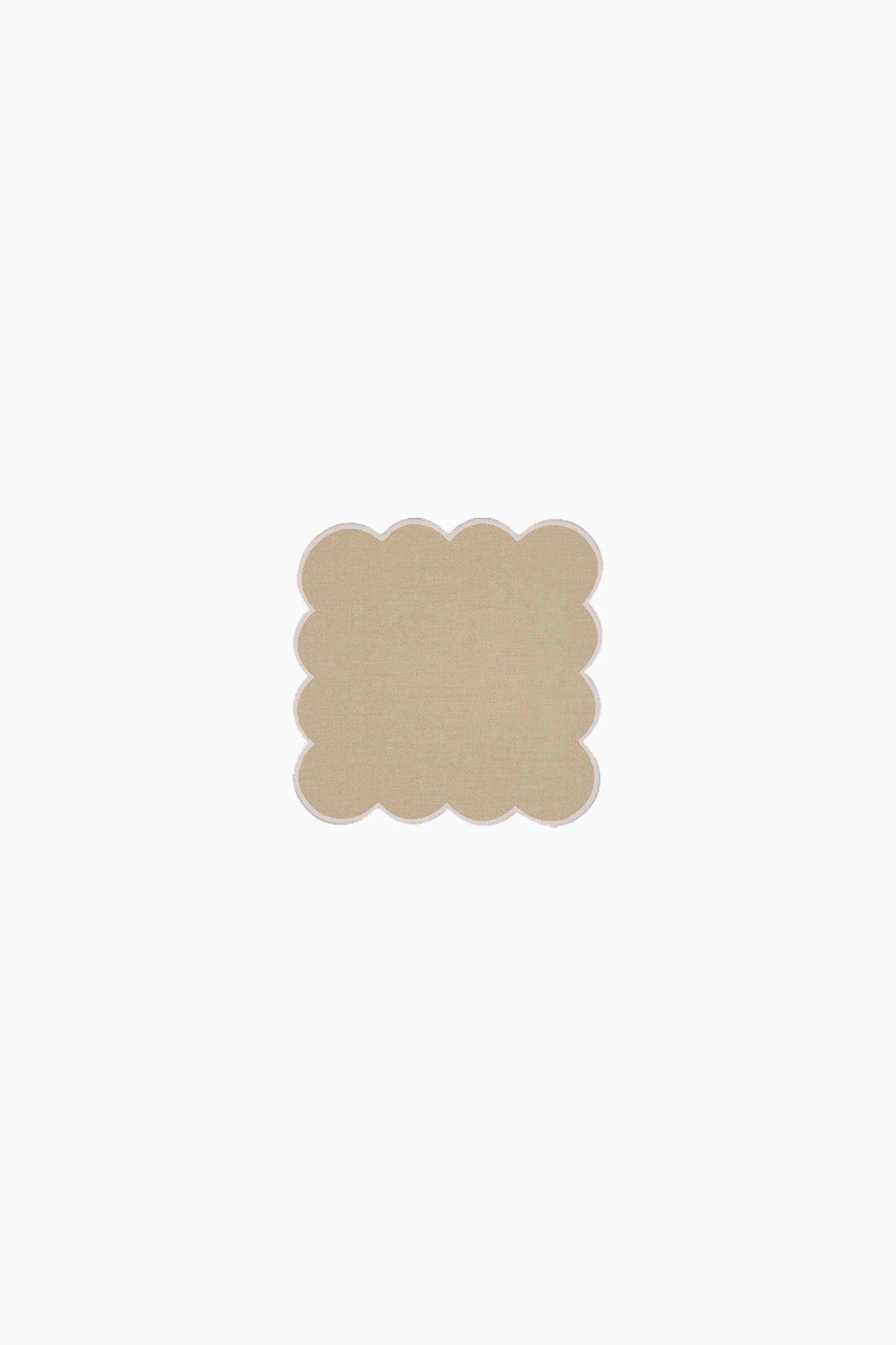 arkitaip Napkins Zero-Waste Scalloped Linen Cocktail Napkins oatmeal - Set of 4