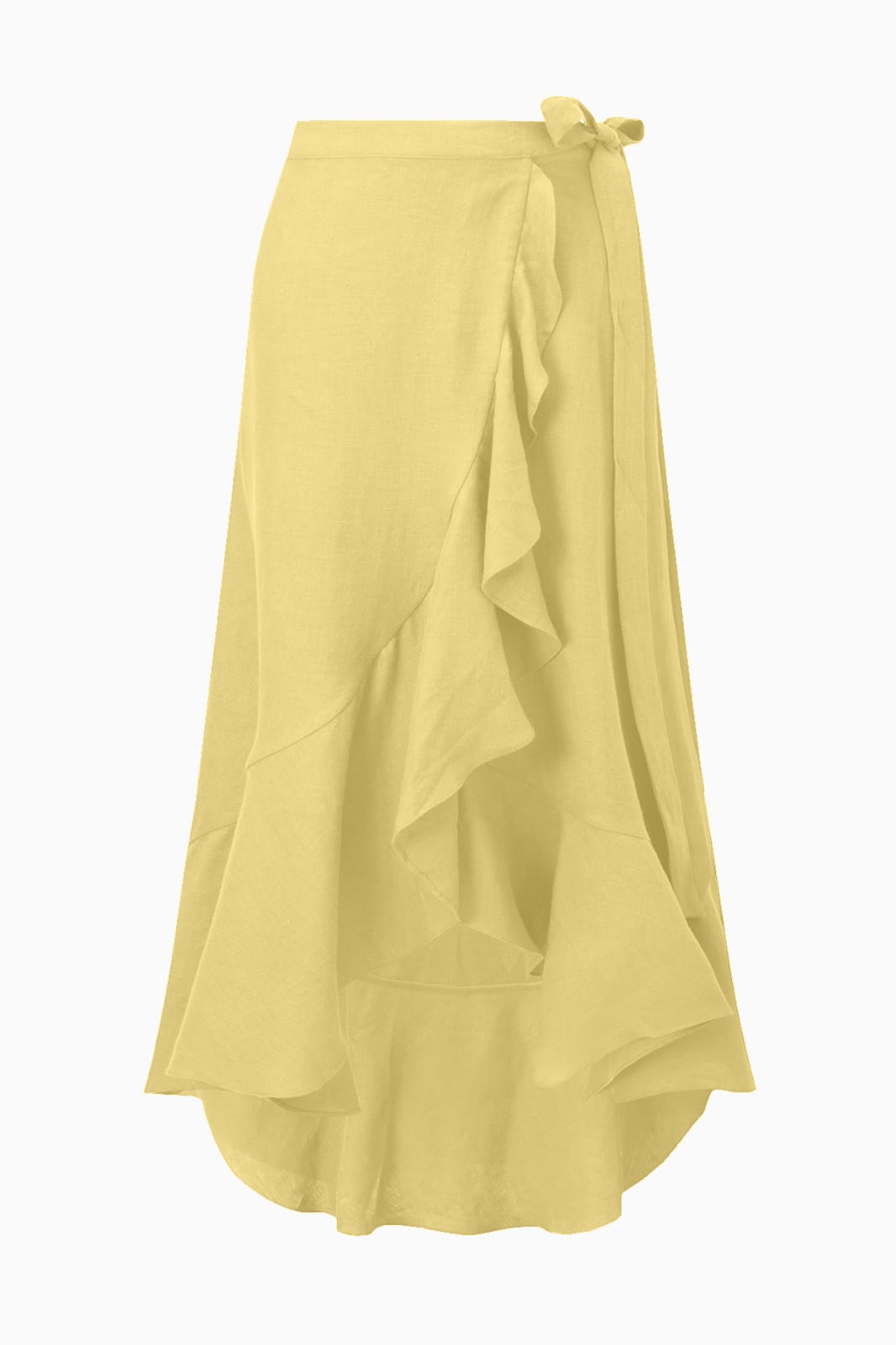 arkitaip Skirts The Catalina Linen Wrap Skirt in yellow