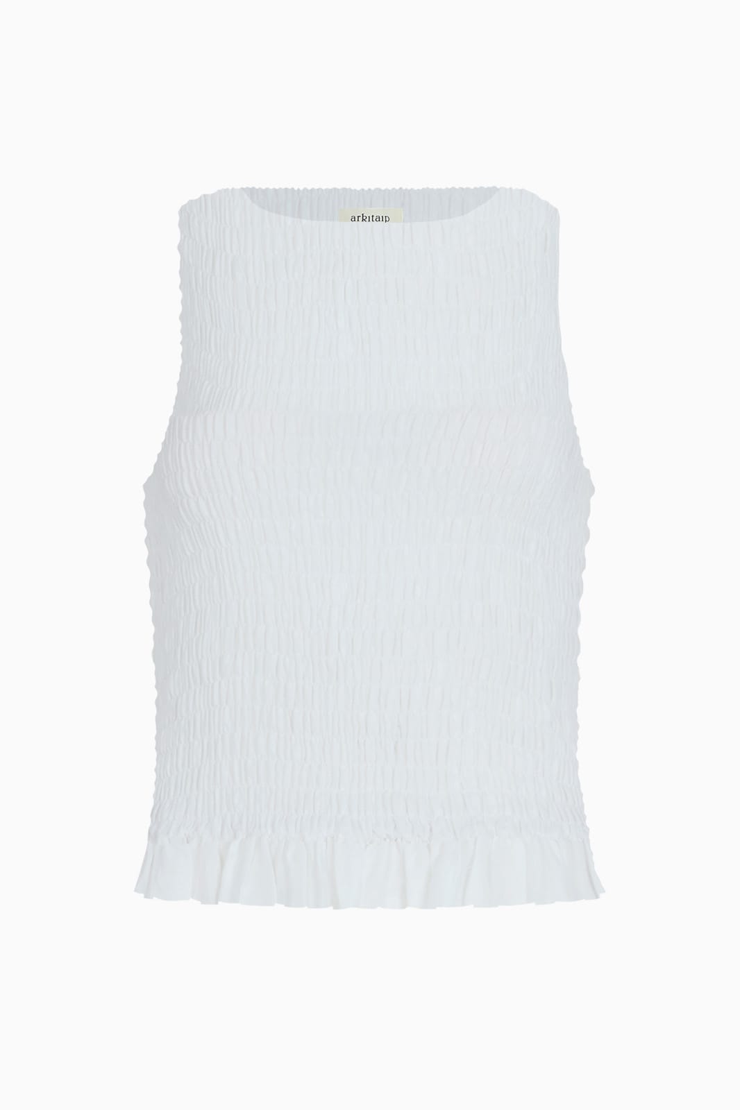 arkitaip The Aya Smocked Tank Top in white